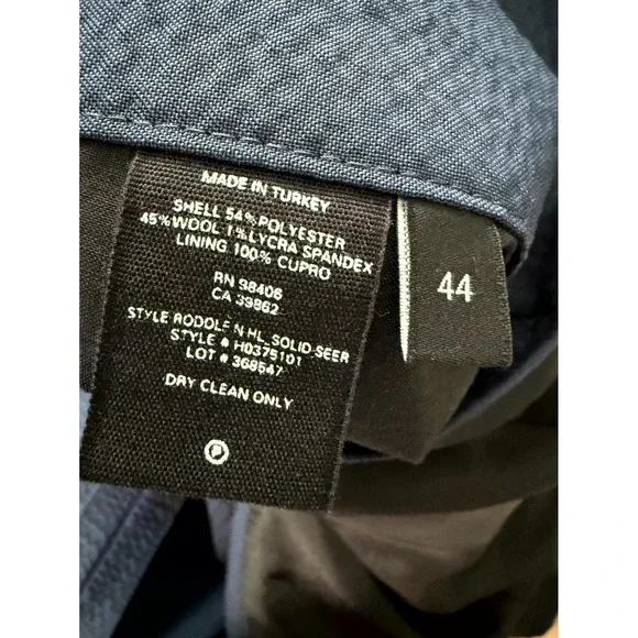 Theory Blazer‎ Men's Rodolf N HI Size 44 Navy Blue Solid Seer Single Breasted